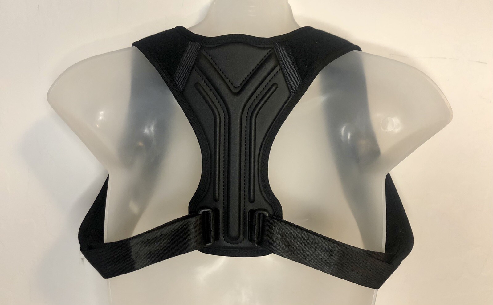 Upper Back Brace Posture Corrector with Strap Covers – Black – Medium