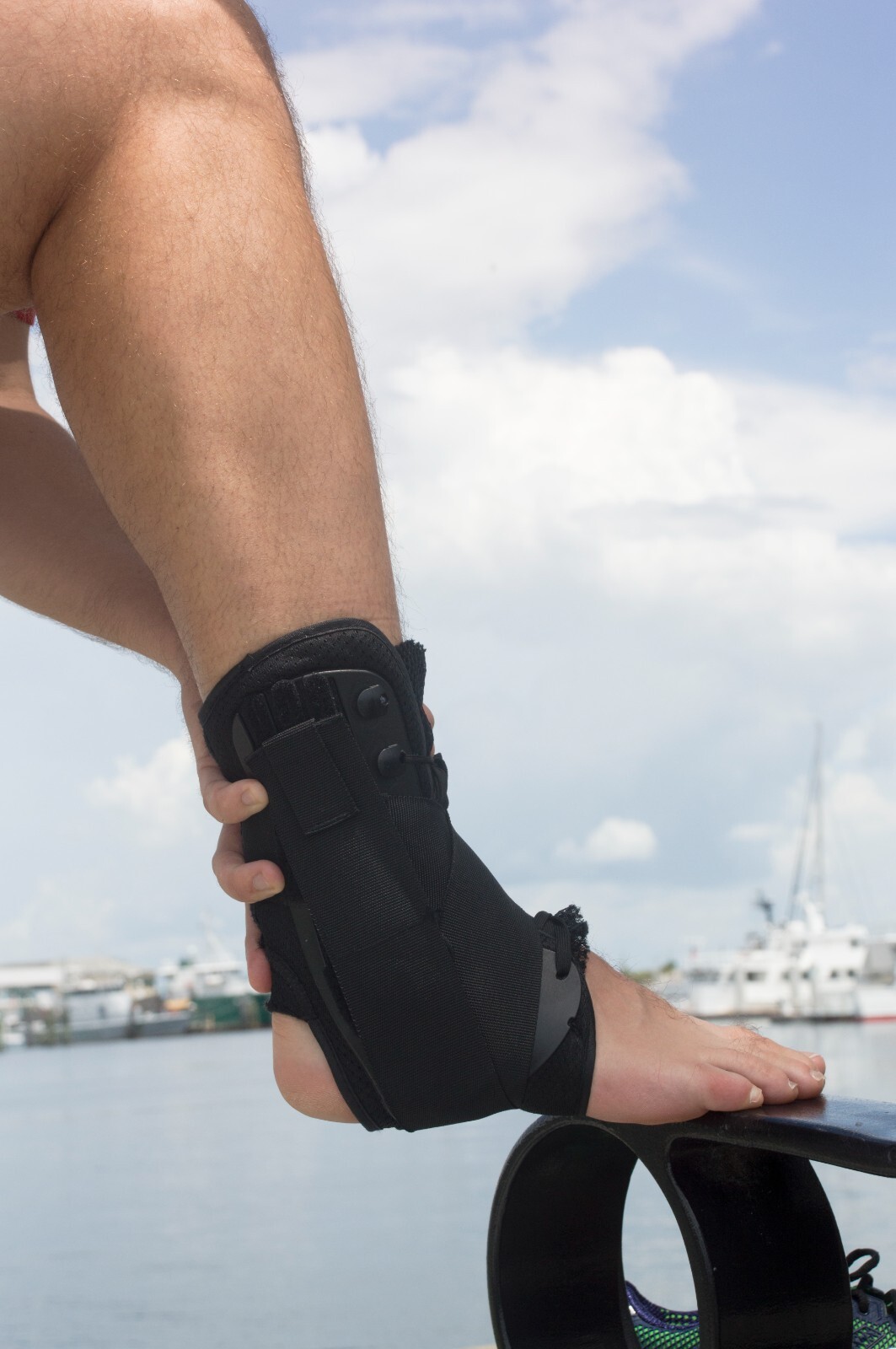 Venom Sports Fitness Ankle Brace Neoprene Lace Up Compression Sleeve