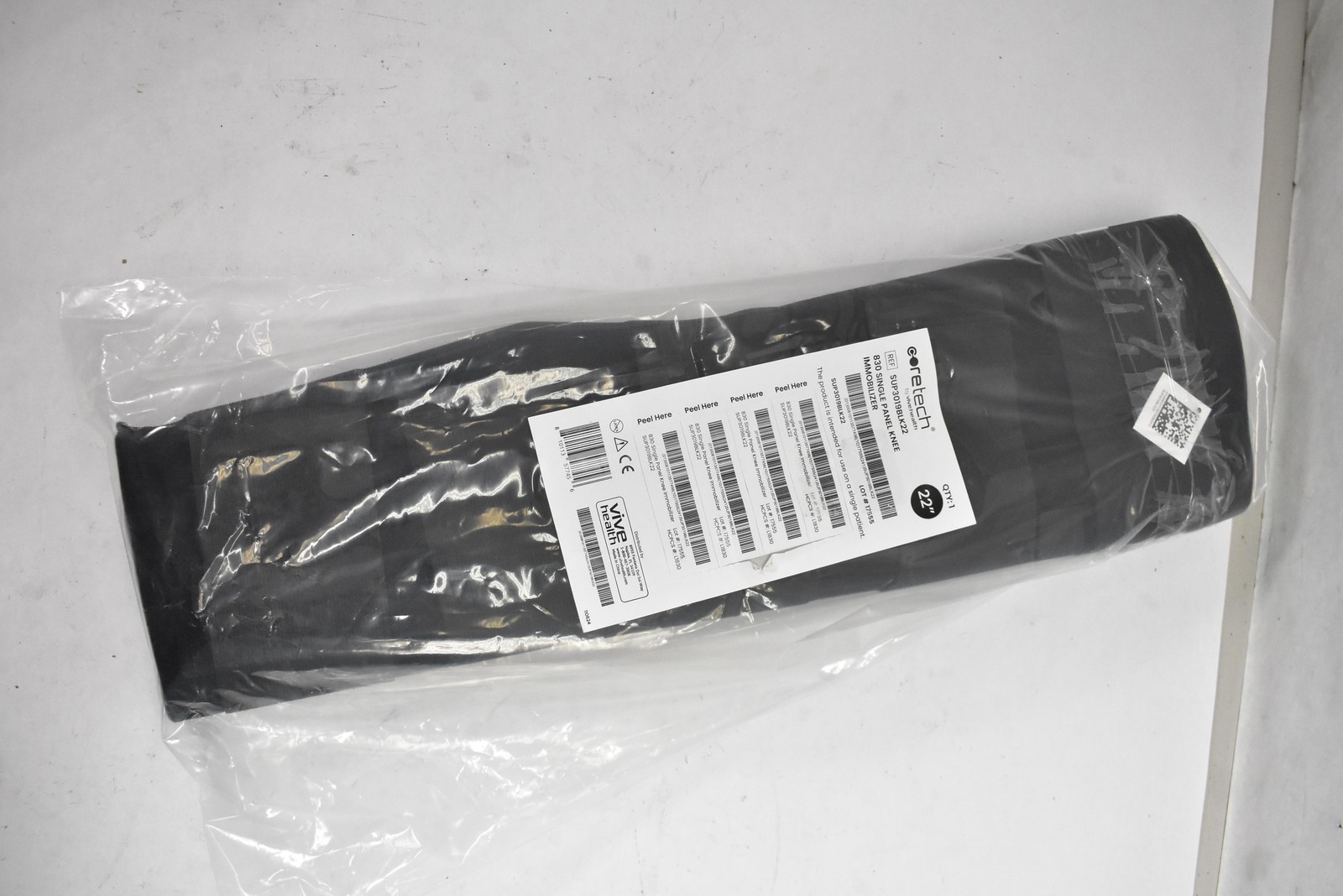 Coretech 830 Single Panel Knee Immobilizer Brace 22″ One Size Black Adjustable