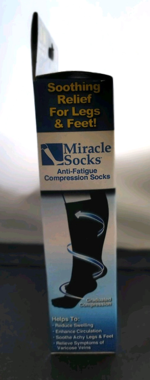 Miracle Socks Compression Socks S/M Black 1 Pair Soothing Relief 4 Legs & Feet