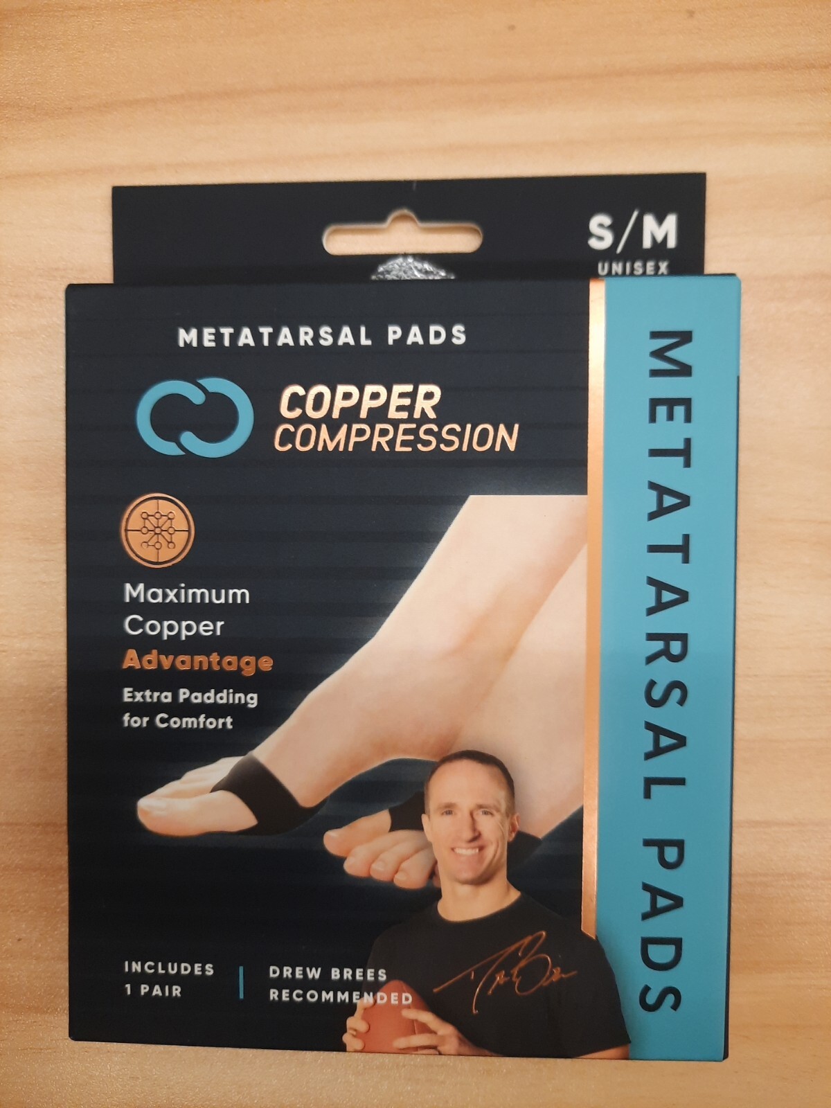 Copper Compression Ball of Foot Metatarsal Pads S/M NEW Free Shipping