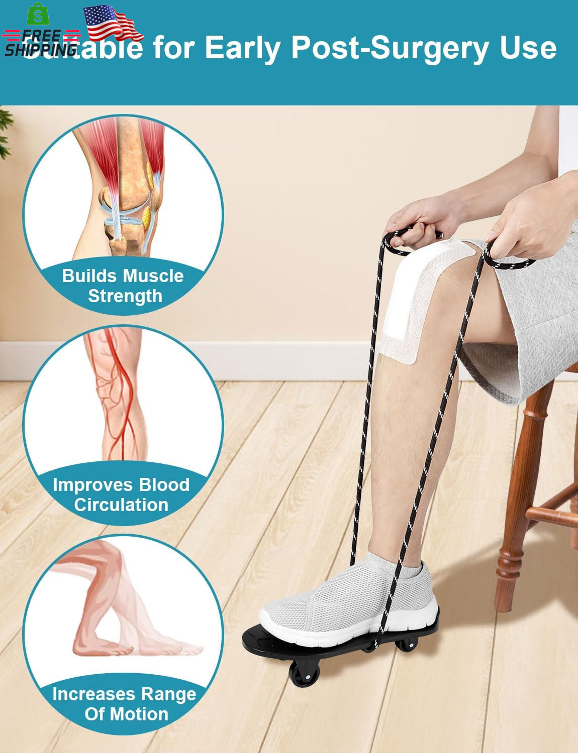 Knee Glide for Knee Replacement Recovery Aids Kit Knee Therapy Exercise Strength