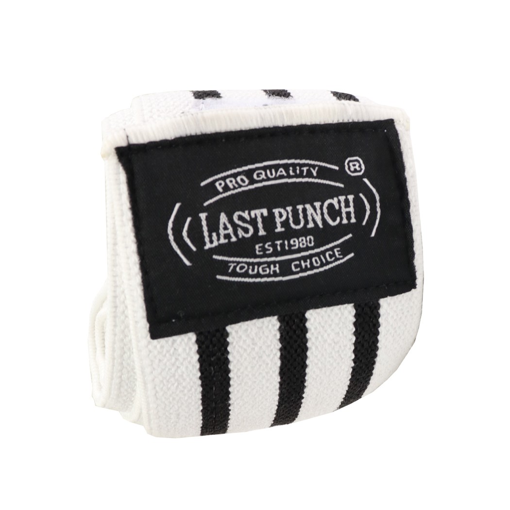 Last Punch 78″” White & Black Knee Wraps for Leg Support & Weight Lifting