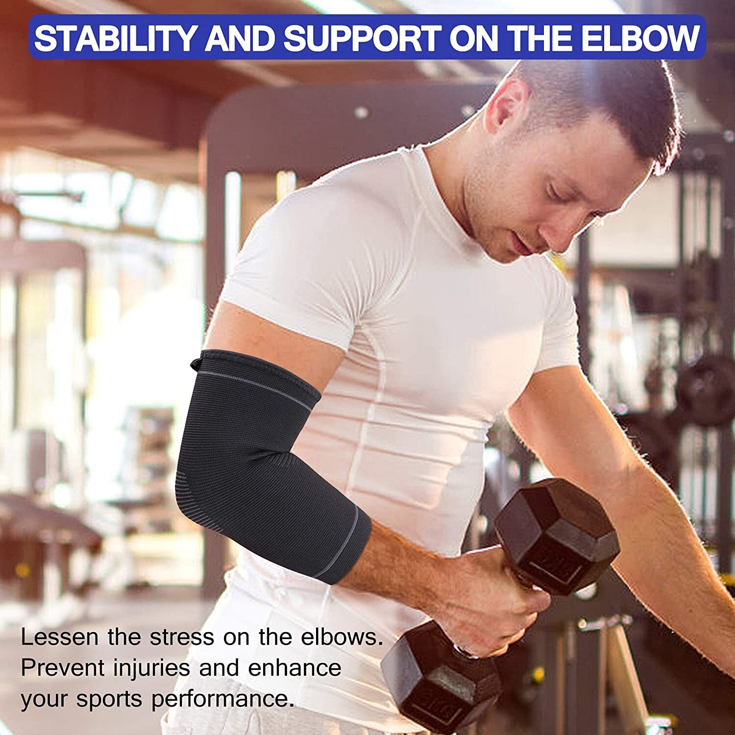 Protle Elbow Brace Compression Support Sleeve Pain Relief &Inflammation (Medium)