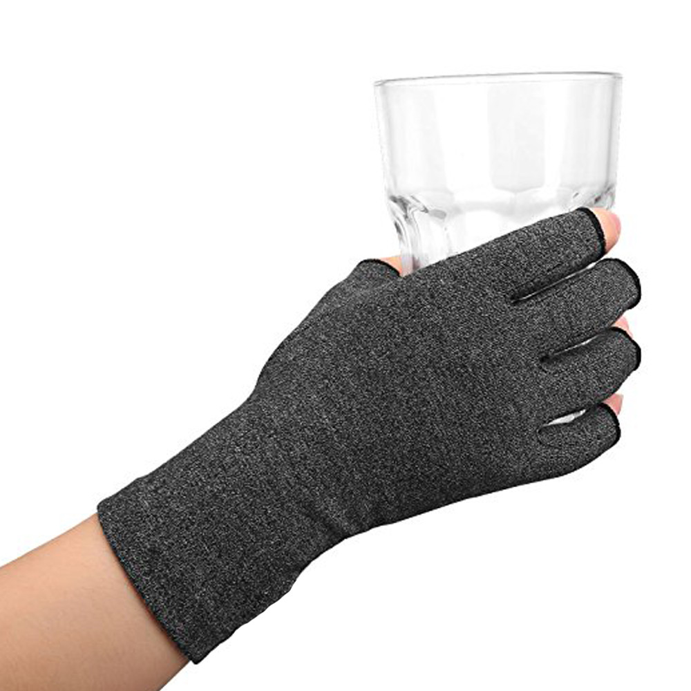 Pair Copper Anti Arthritis Gloves Hand Support Pain Relief Finger Compression P6