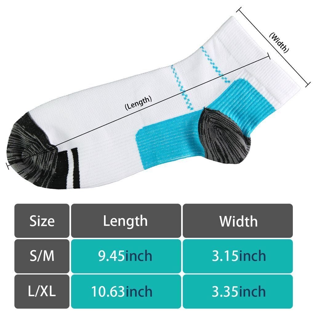 5Pk Compression Socks Planter Fasciitis Heel Ankle Support Foot Arch Pain Relief