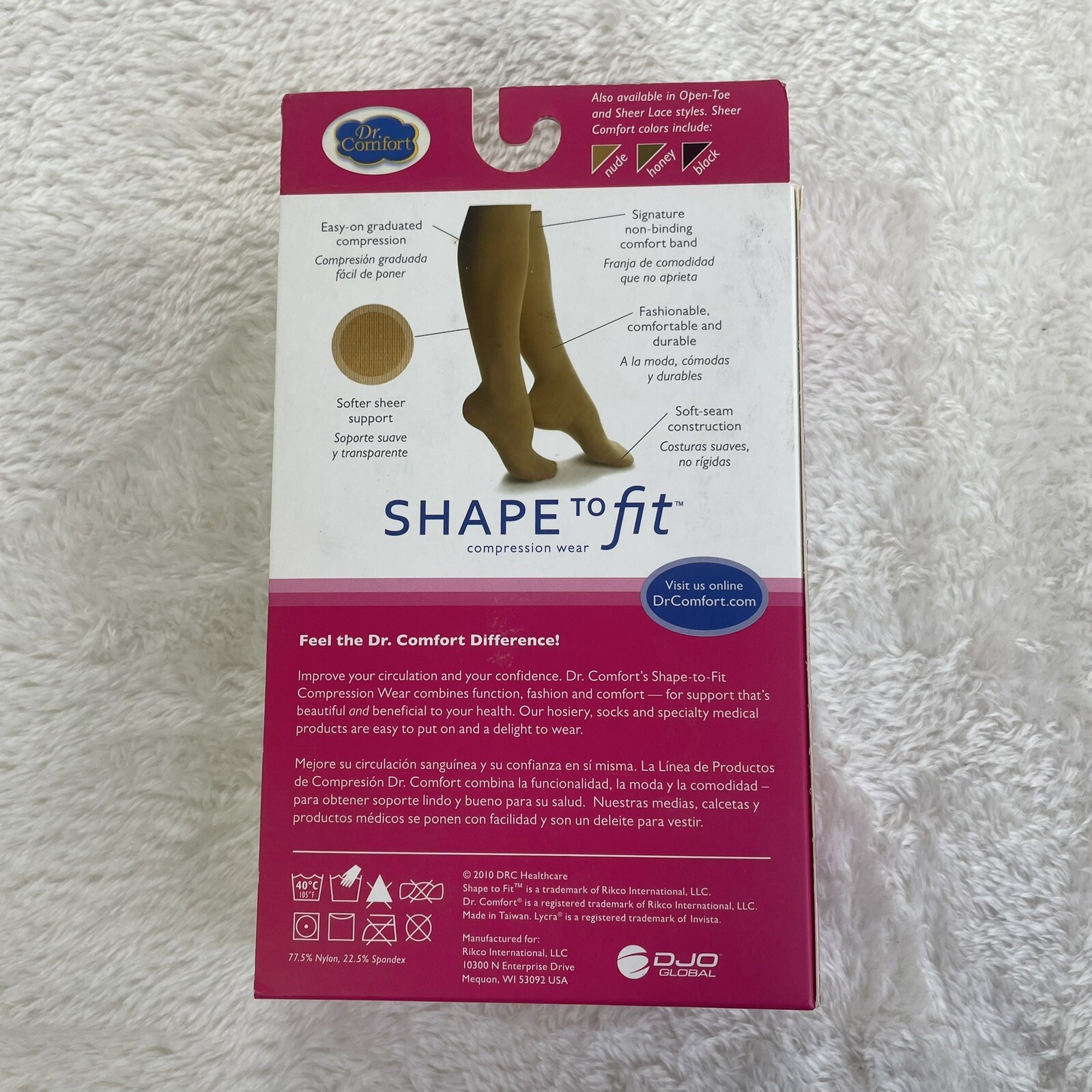 Dr Comfort Shape to Fit Womens 15-20 mmHg Compression Socks Size Medium BLACK