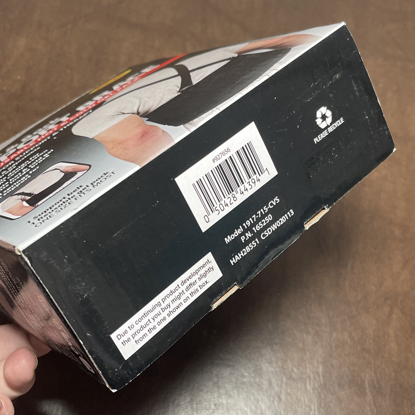 NEW CVS Lumbar And Back Support Brace w/ Reusable Hot & Cold Gel Pack – One Size