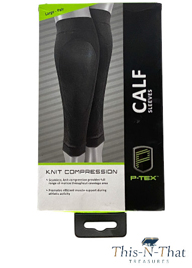 P‑TEX Calf Sleeves Large Knit Compression Support for Circulation & Muscle