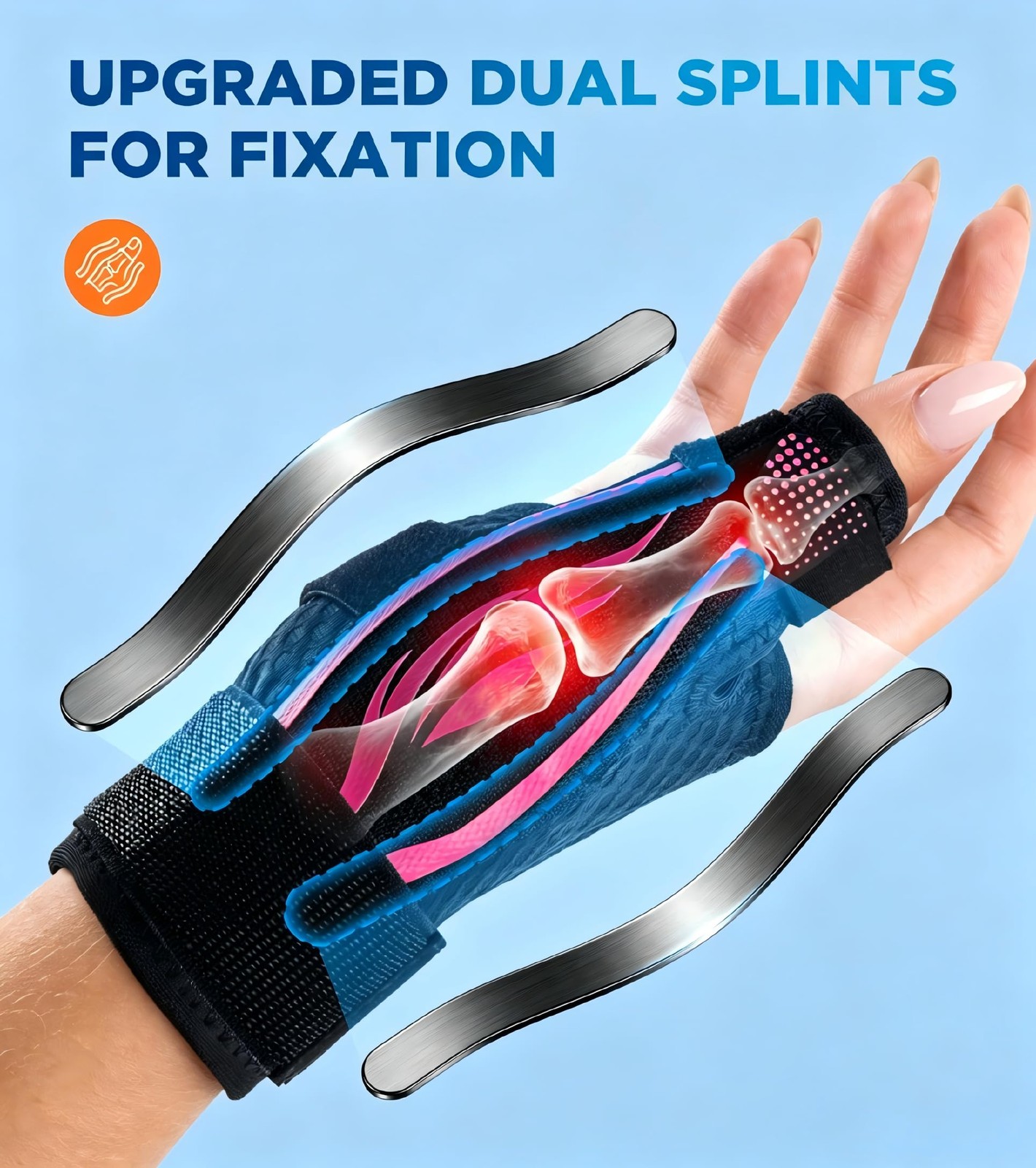 FITSOON Professional-Grade Thumb Support Brace Breathable Spica Pink