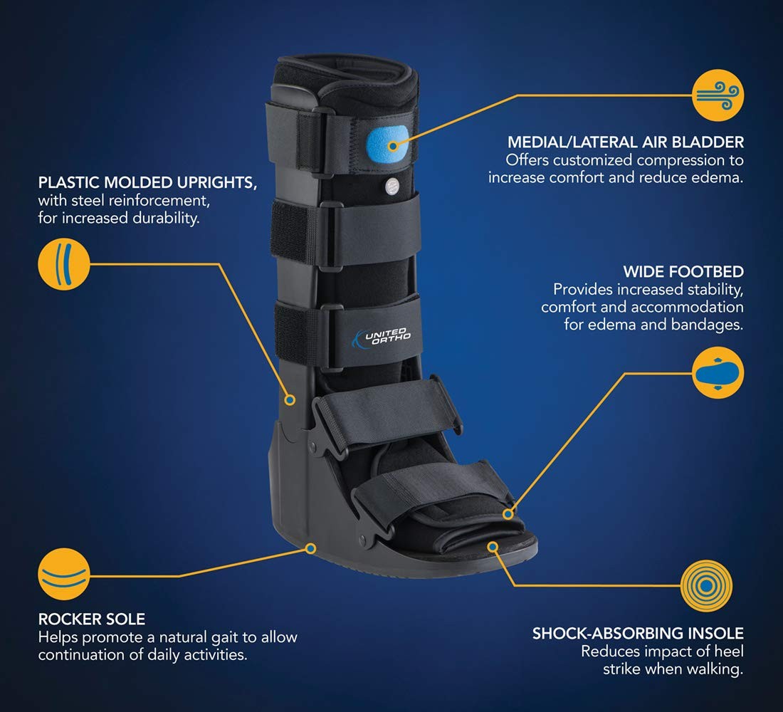 Walker Fracture Boot, Medium, Black United Ortho USA14105 Air Cam