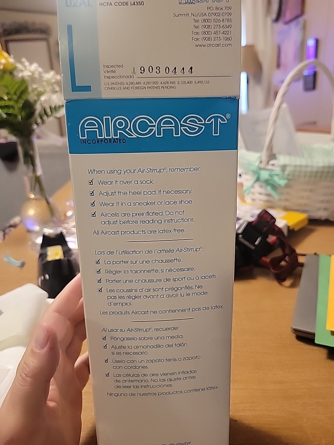 Aircast Air-Stirrup Ankle Support Brace Adult Right Foot Large 02AR