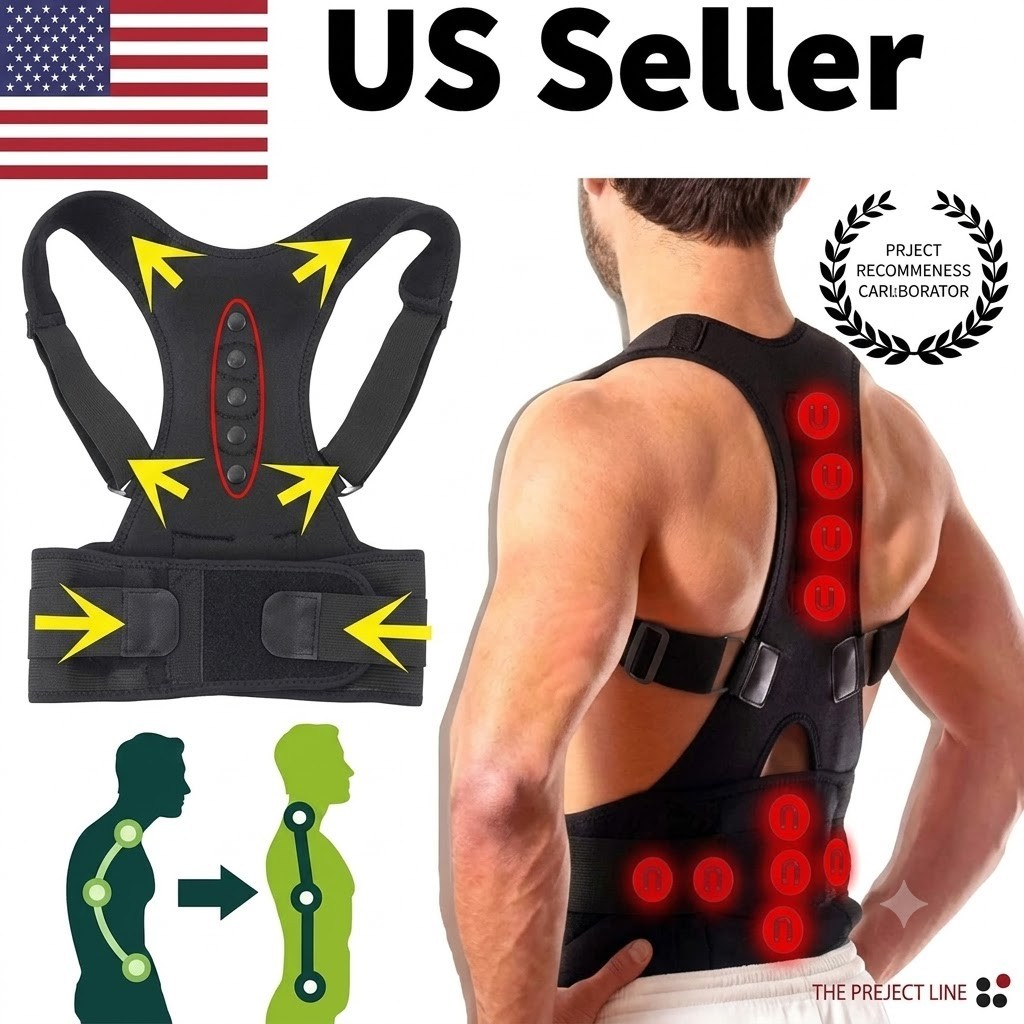 Posture Corrector Support Magnetic Back Shoulder Brace Belt Band For Men Women