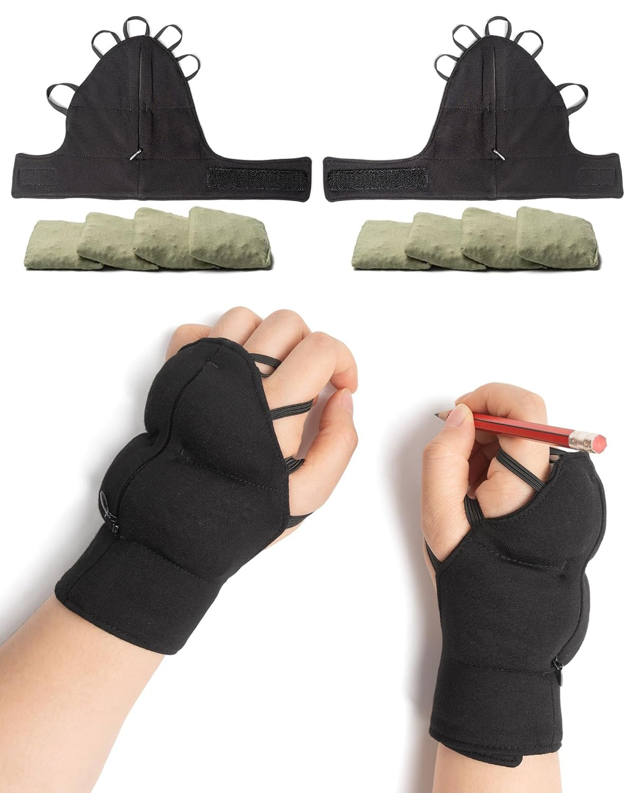 Weighted Hand Glove for Tremor Relief Adjustable Wrist Support for Parkinson’s