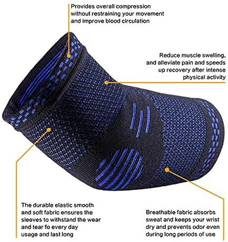 ABYON Compression Elbow Support, 1 Piece Compression Sleeve + 2 Pcs Tennis Elbow
