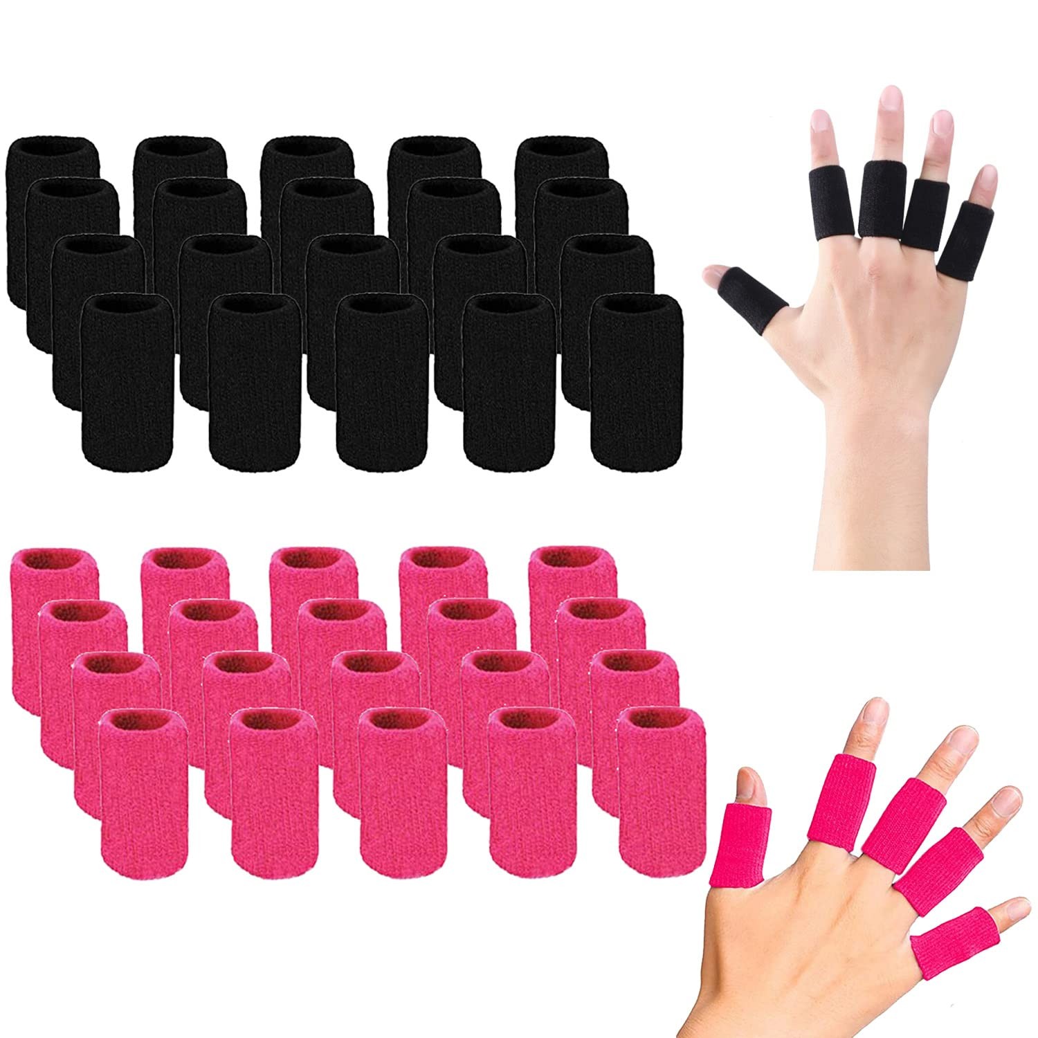 40PCS Finger Sleeve Protective Sleeve, Thumb Sleeve Support Finger Sleeve Ela…