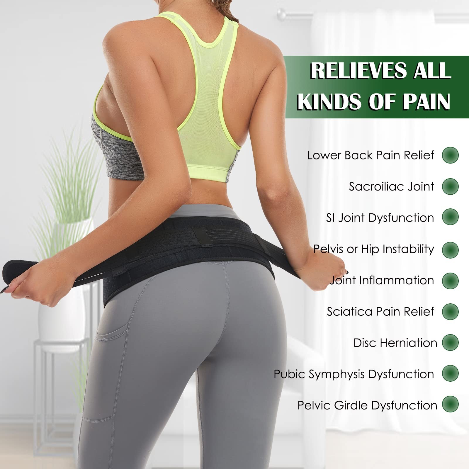 Sacroiliac SI Hip Belt for Women Men SI Joint Hip Belt – Lower Back Support B…
