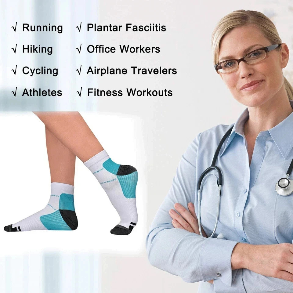 Compression Socks Ankle Support For Men Women Pain Relief Leg Plantar Fasciitis