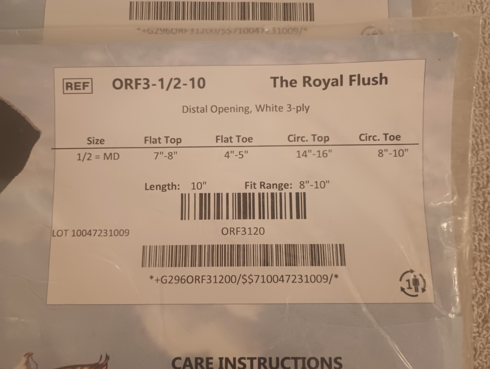 The Royal Flush Cool Max Prosthetic Sock Distal ORF3-1/2-10 Lot of 3 Med NEW