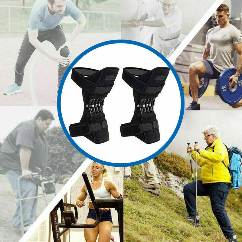 Power Knee Stabilizer Pads (1 Pair), Breathable (Black)
