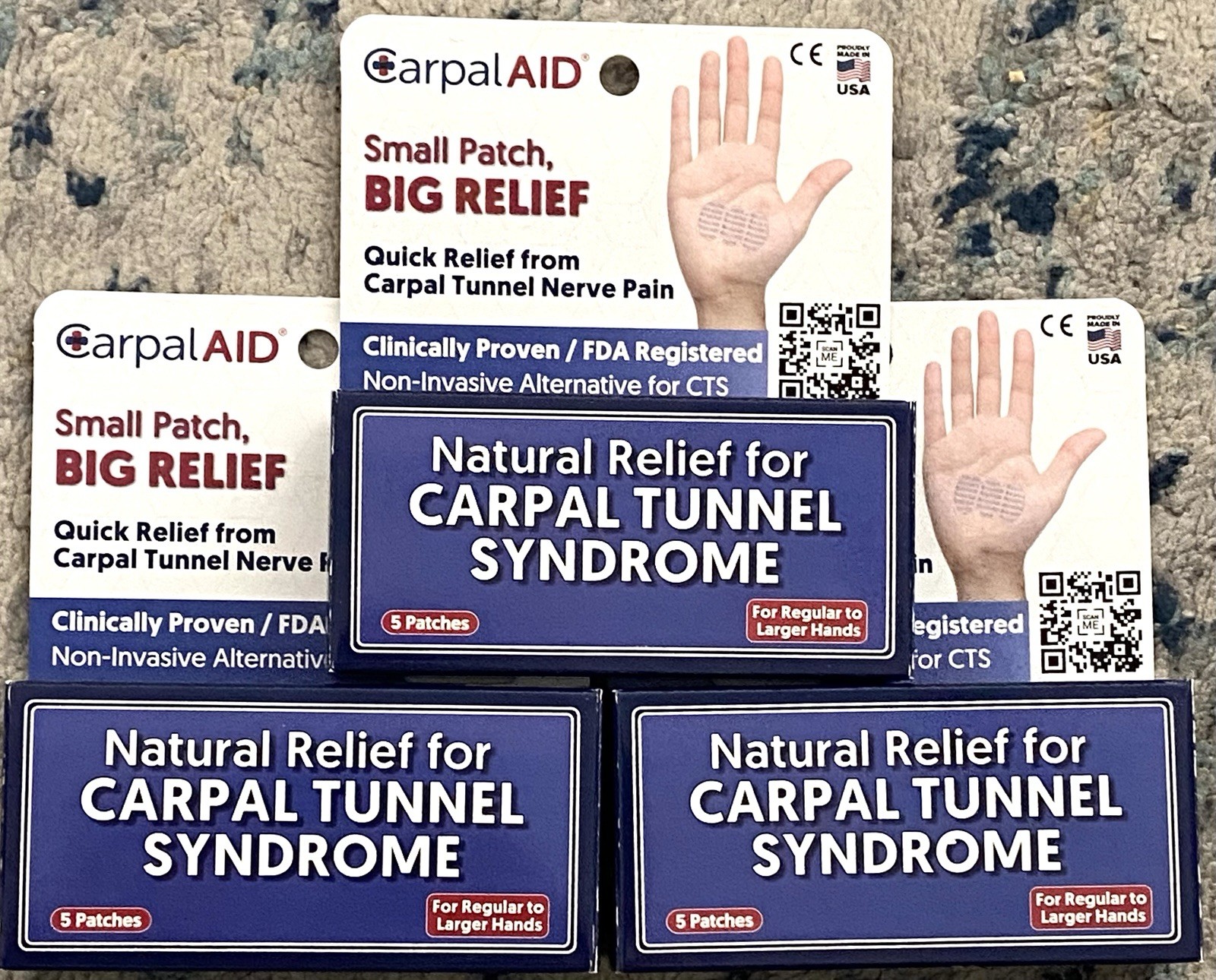 CarpalAID 15 Patches for Larger Hands Aid for Carpal Tunnel Relief Carpal Aid