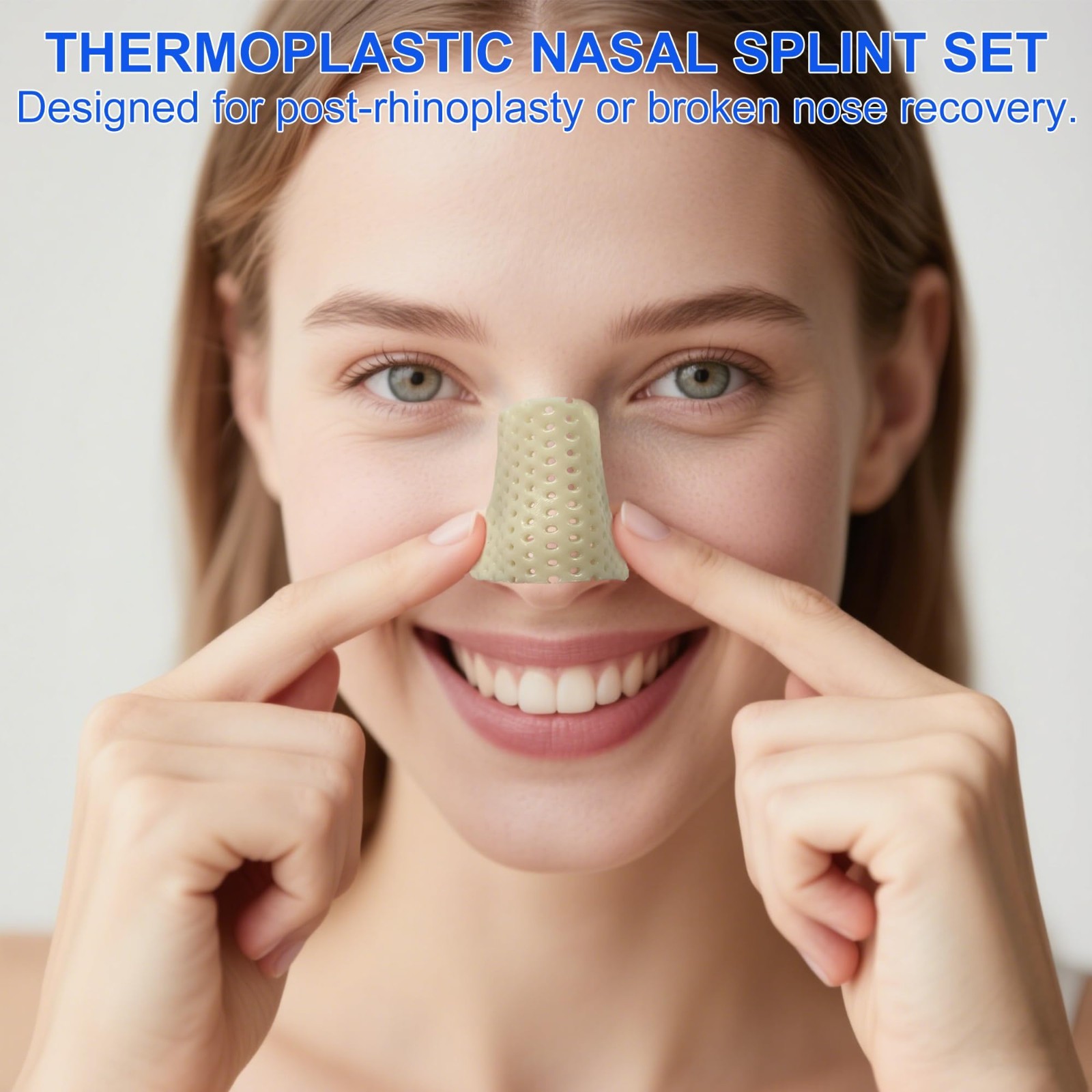 7-Piece Thermoplastic Nose Splint Set – Trapezoid Nasal Support Brace for Rhinop