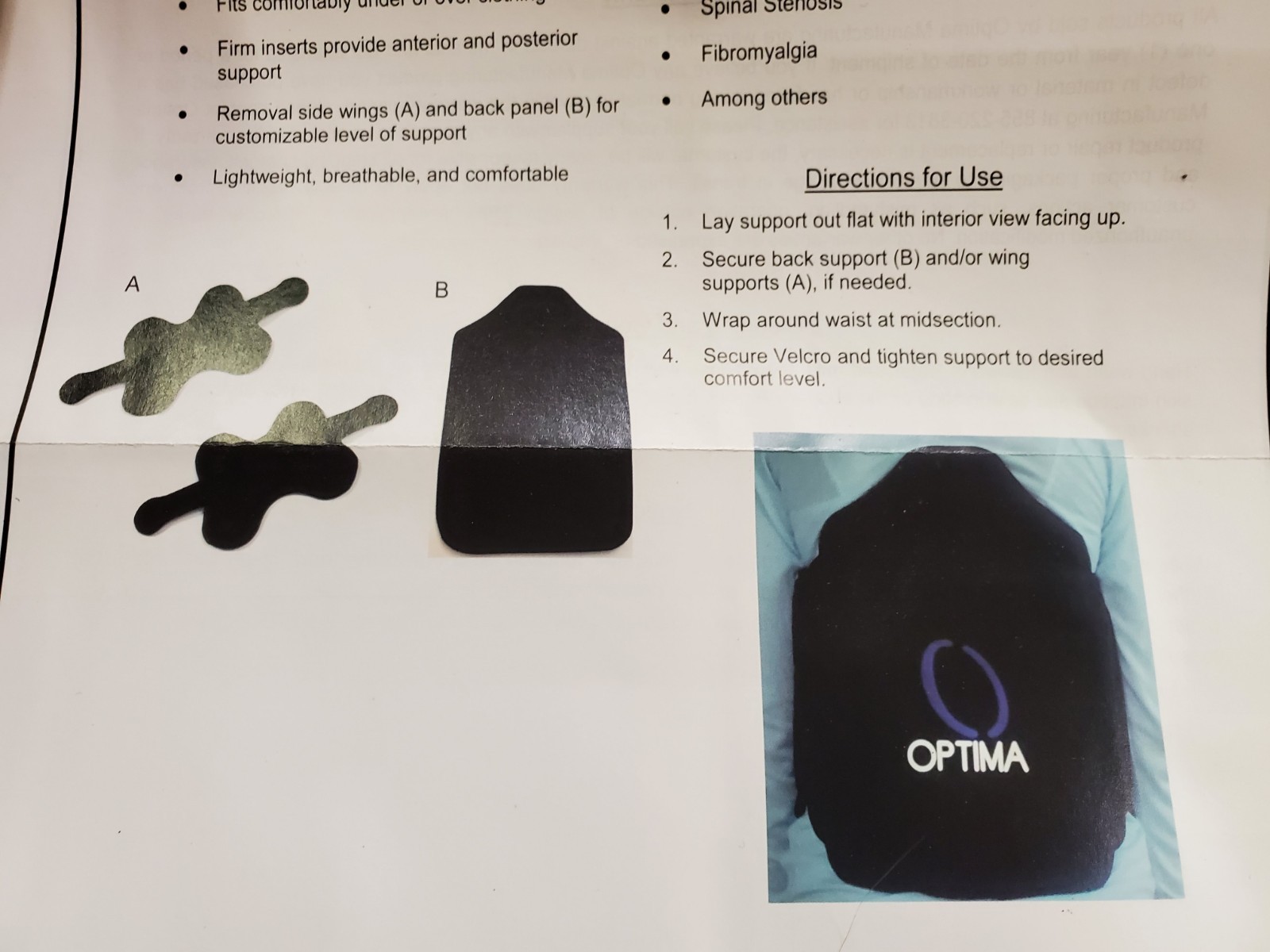 Optima Prime Series Model 106 Back Brace Lumbar Support, Size 3XL (51-56 inches)