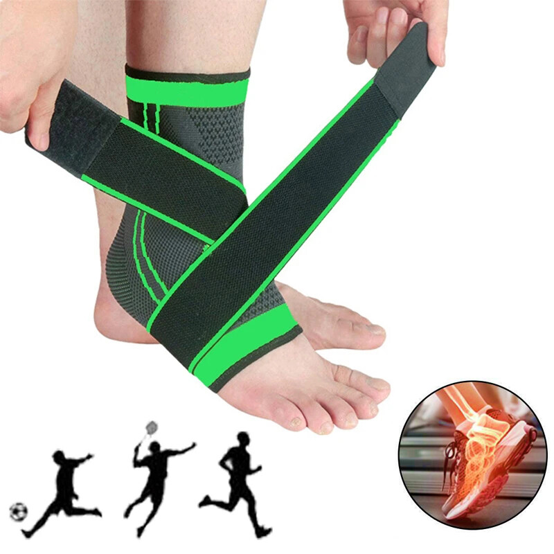 Ankle Brace Support Compression Sleeve Sprained Foot Tendon Pain Relief Wrap Gym