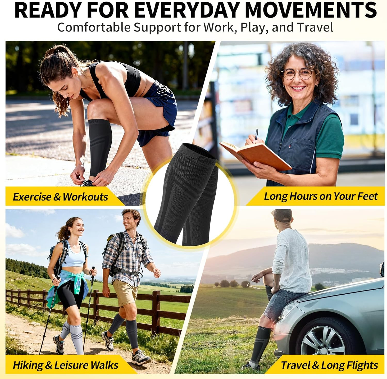 Calf Compression Sleeve Men & Women- Shin Splint Brace Support for Legs Pain Rel