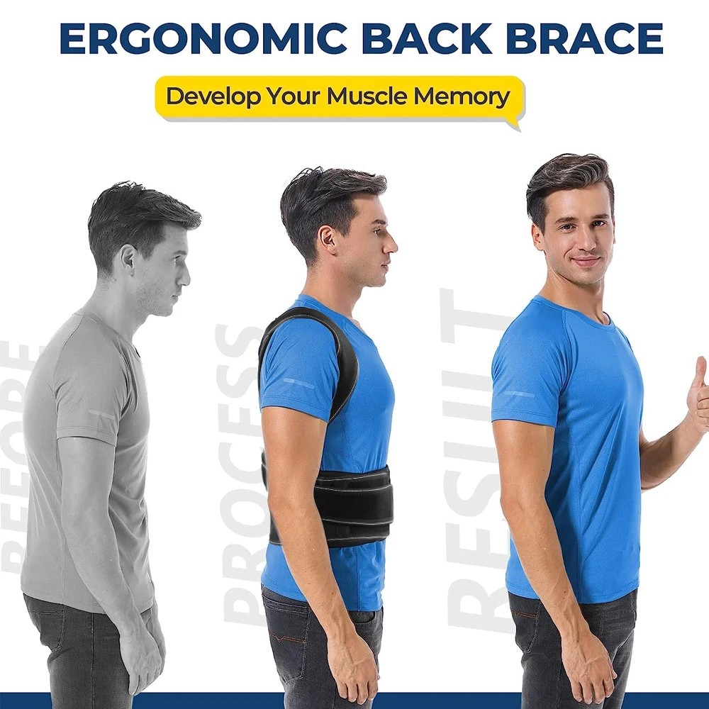 Adjustable Posture Corrector Low Back Support Shoulder Brace Belt for Men/Women