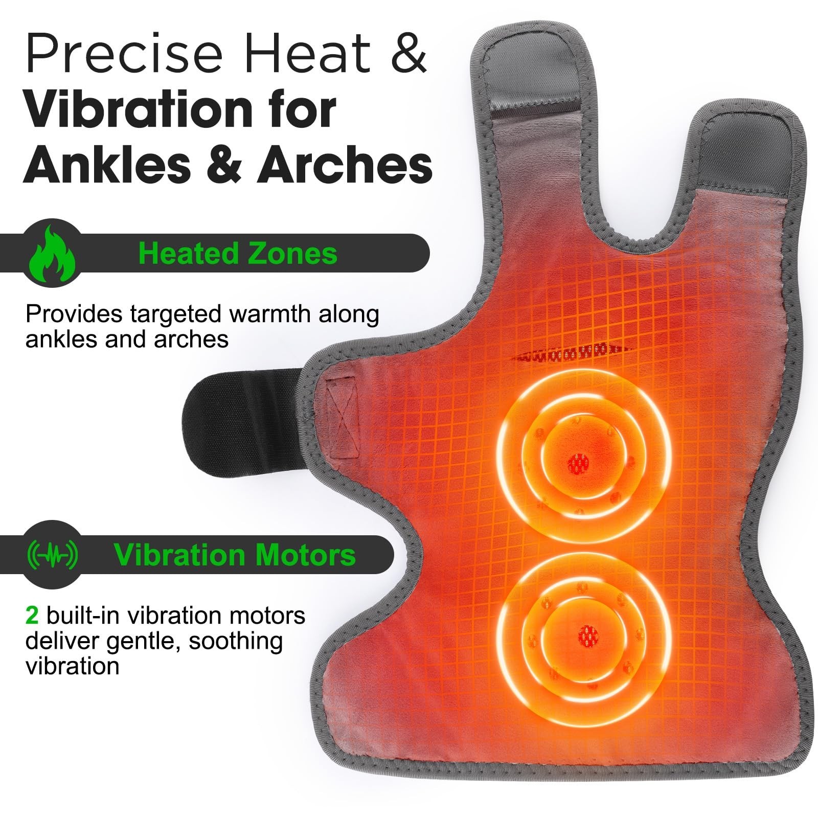 Cordless Foot Ankle Massager for Pain Relief, Ankle Heating Pad with Massage,…