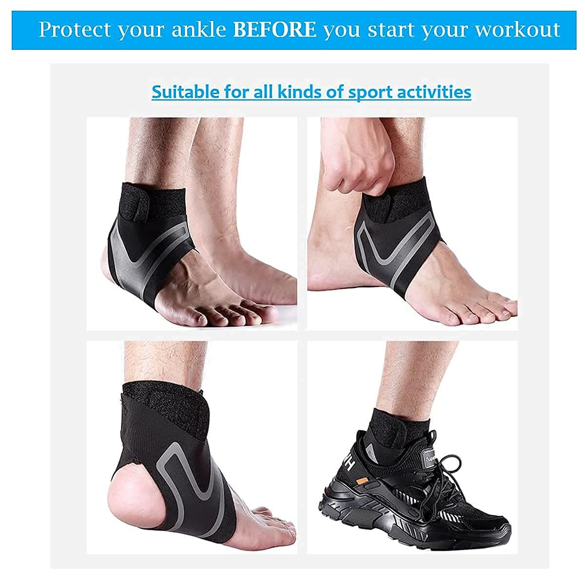 Copper Ankle Support Brace Compression Sleeve Socks Elastic Foot Pain Relief