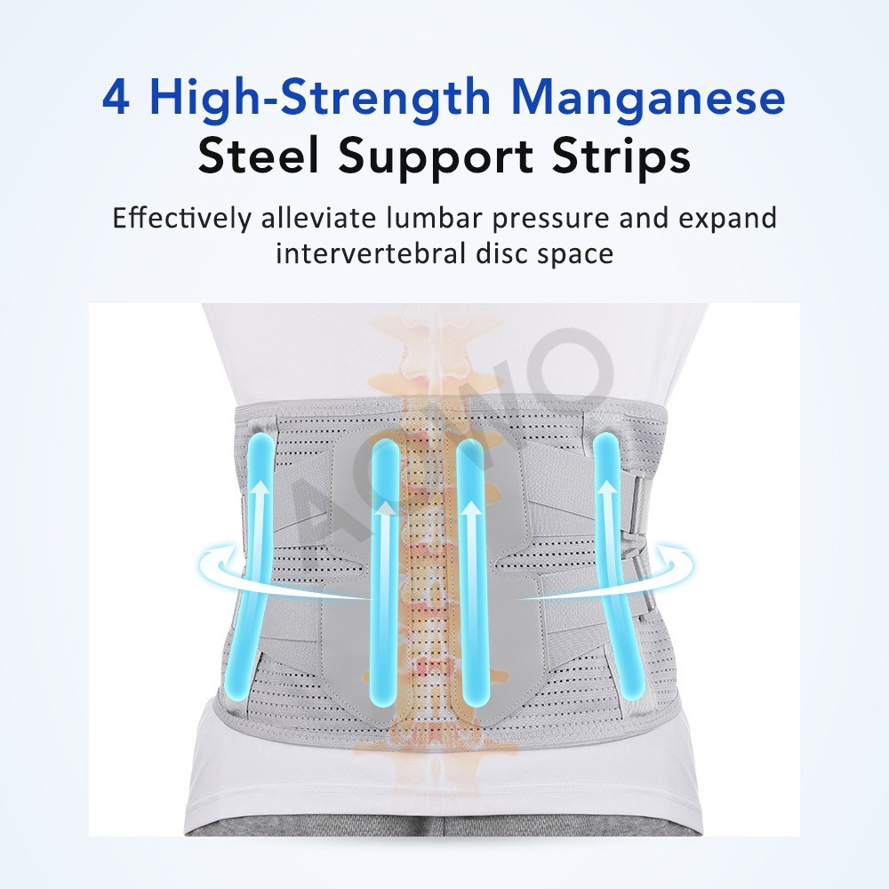 Medical-Grade Lumbar Support Belt for Back Pain Relief with Steel Plates、M-XXL