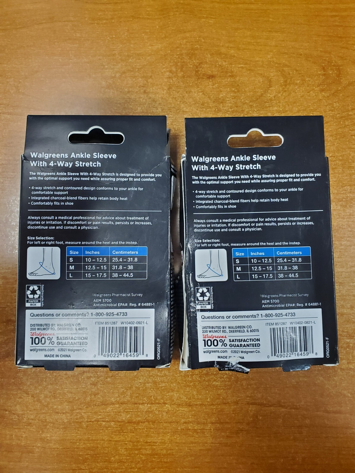 2 Pack: Walgreens Ankle Sleeve Moderate Support *MEDIUM* (4598) R6P1