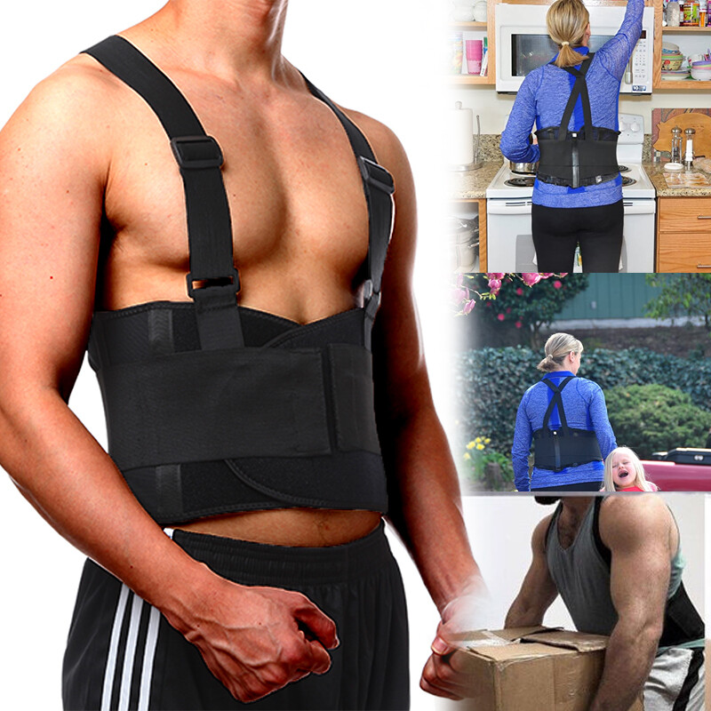 Back Waist Support Heavy Duty Lift Lumbar Lower Belt Brace Suspenders Industrial