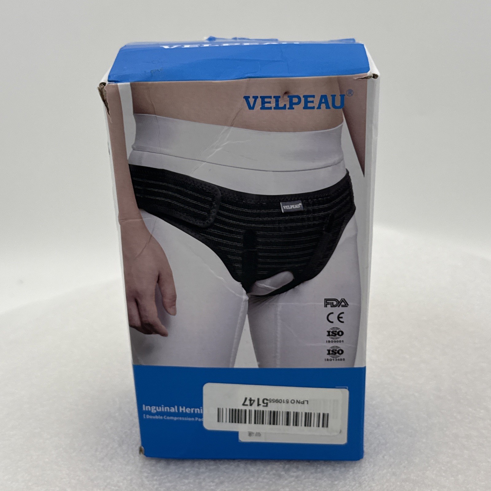 VELPEAU Inguinal Hernia Belts Bilateral/Double Inguinal- Black, M (Hip 35″-42″)