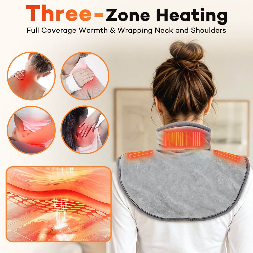 USB Heating Pad for Neck and Shoulder Winter Heated Warmer Shawl Neck Wrap Gift