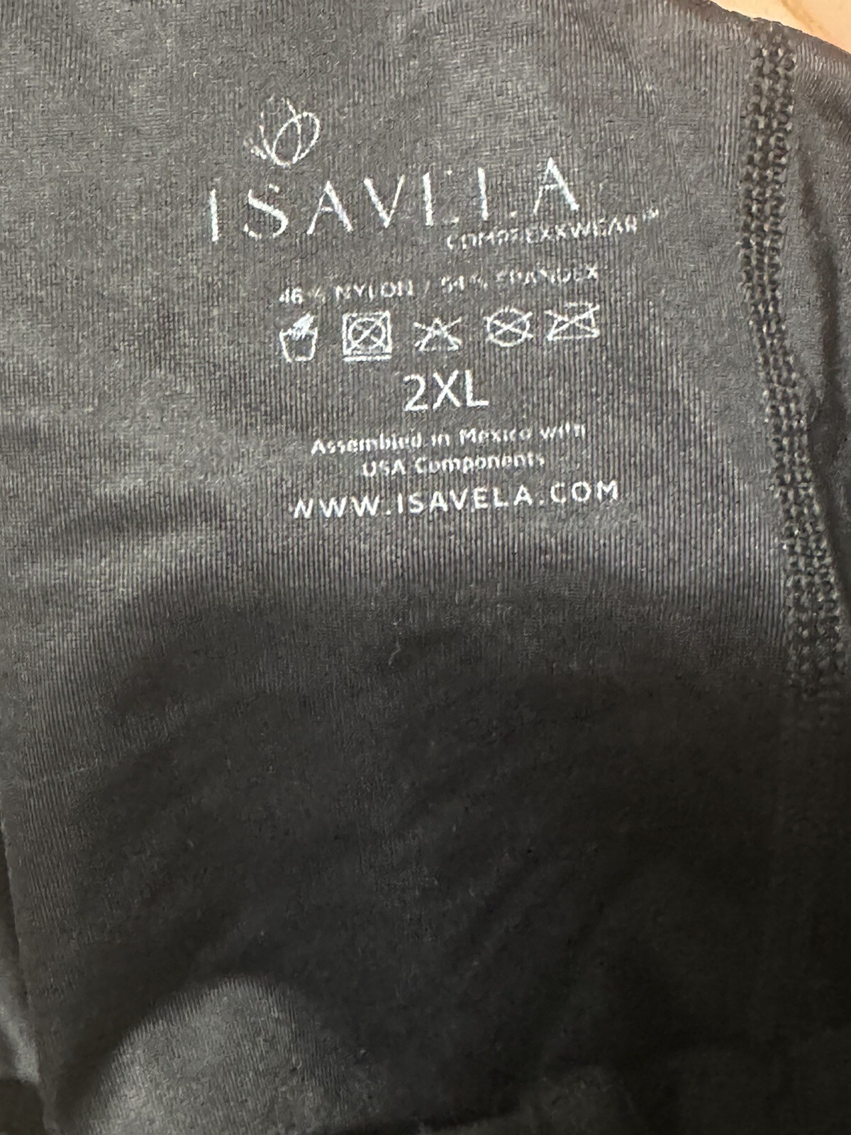 Isavela Bodysuit Adjustable Shorts 2XL Black Nylon Stretch Recovery Wear