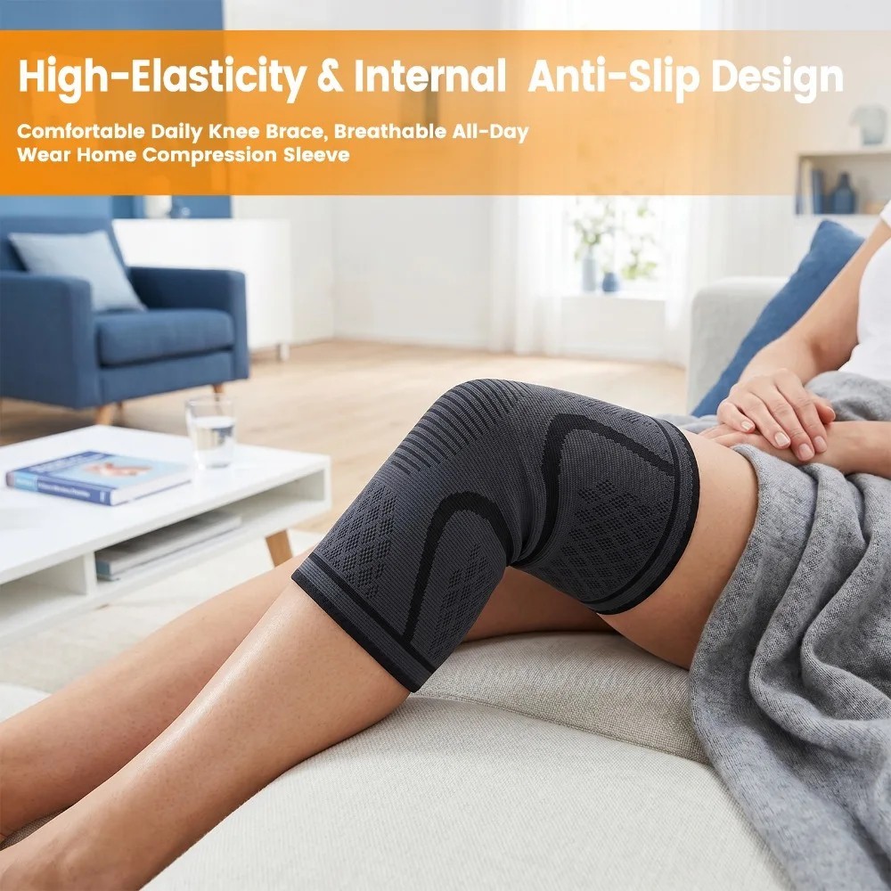 Knee Sleeve Compression Brace Support For Sport Gym Joint Pain Arthritis Relief