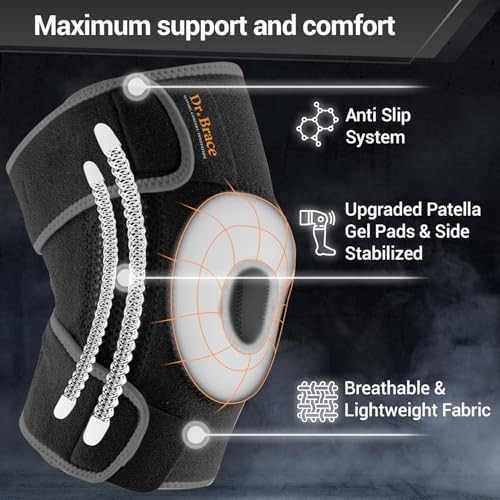 ELITE Knee Brace with Side Stabilizers & Patella Gel Pads for Maximum Knee