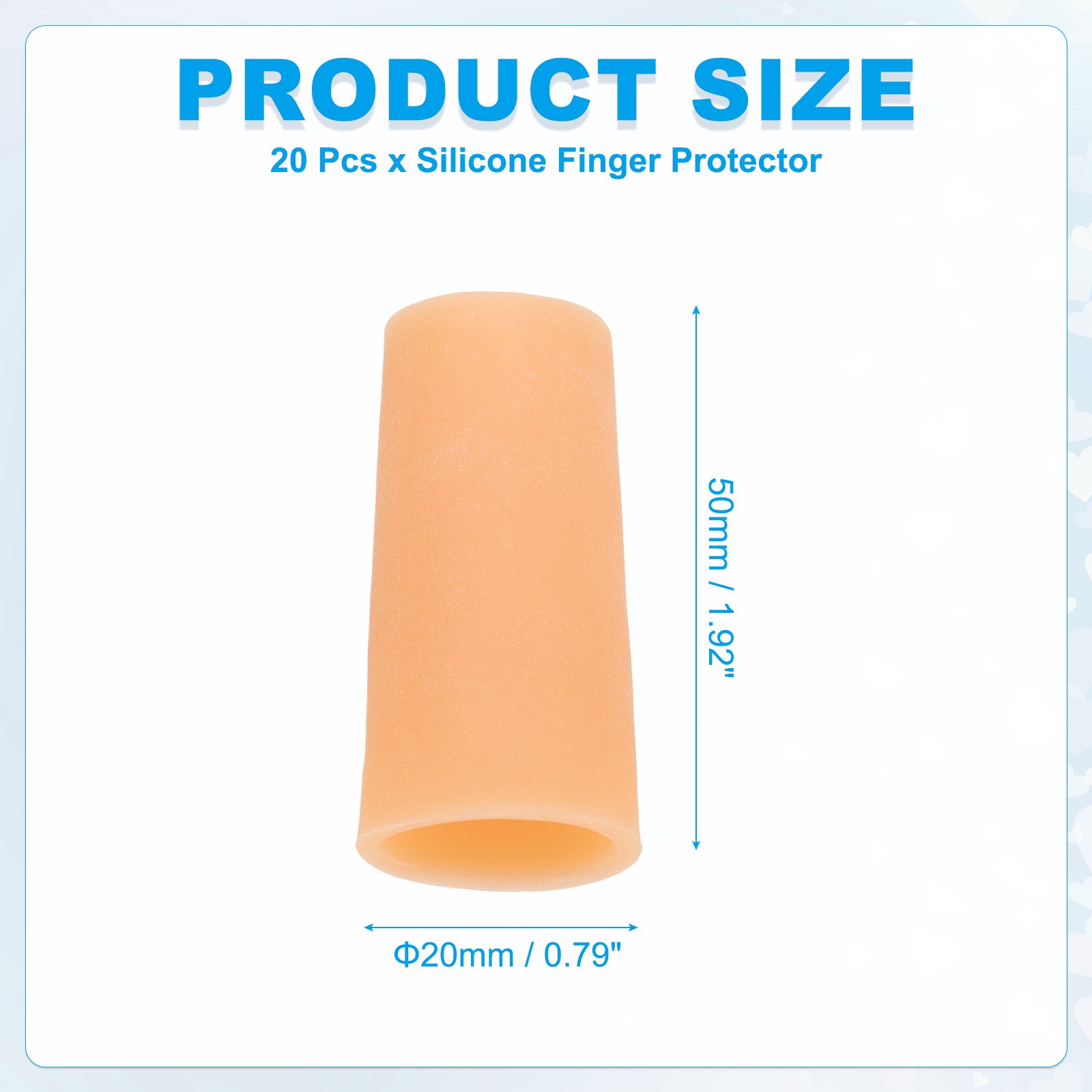20 Pcs 2.4″x0.98″ Gel Finger Cots Silicone Finger Protector Support Beige