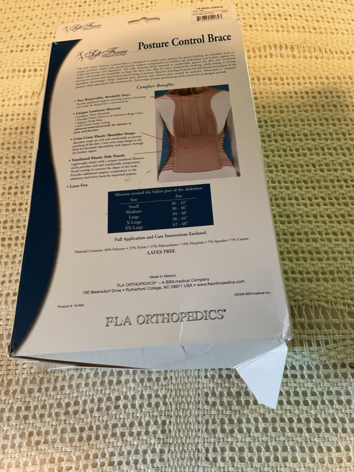 Soft Form Posture Control Brace Large Beige