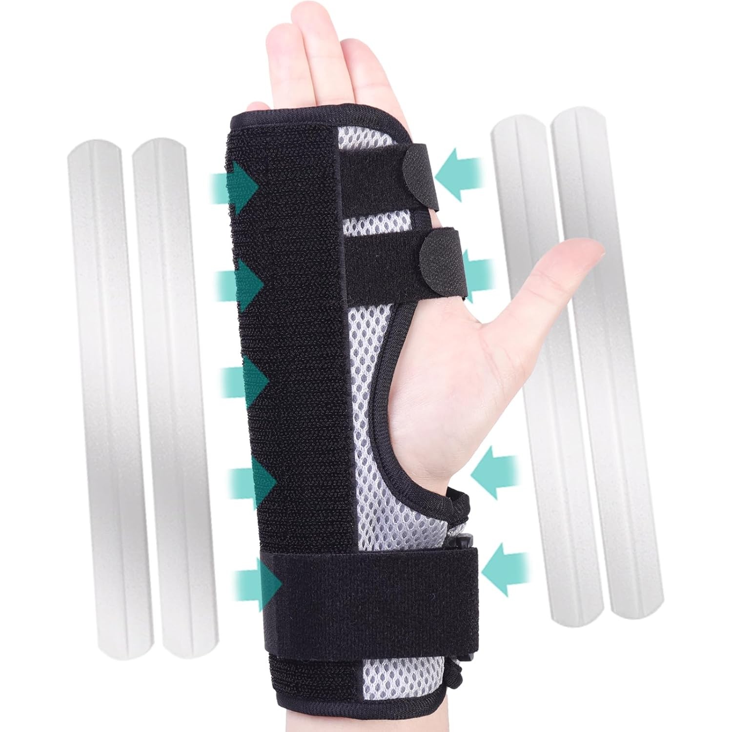 Trigger Finger Splint,Hand Brace with Support,Right or One Size, black