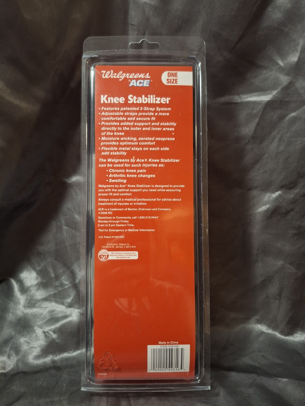 Knee Stabilizer by Walgreens Ace Large Cool Max Knee Brace Support Open Box New