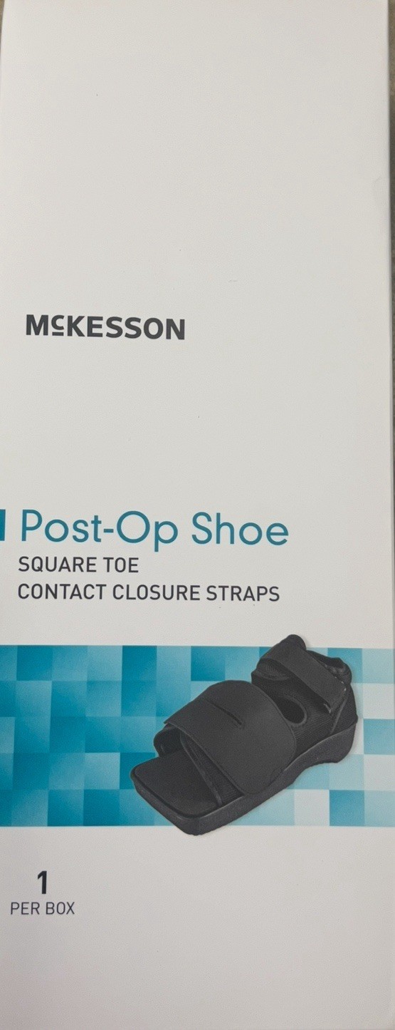 McKesson Black Post-Op Shoe Large Contact Closure Straps 155-79-81237