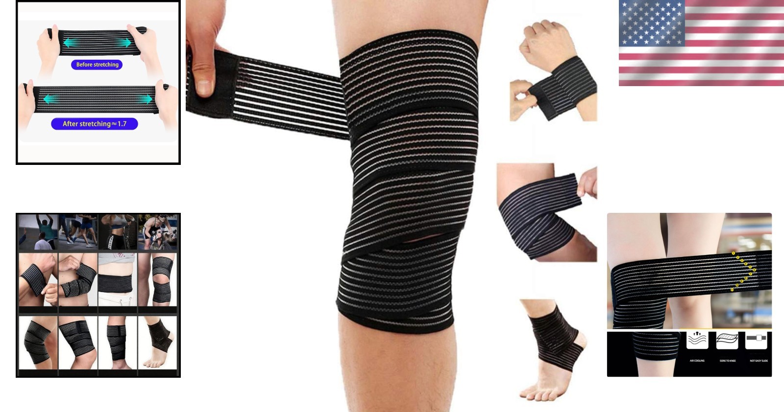 Versatile Compression Knee Wrap – 70.8” Length for Running, Basketball & More