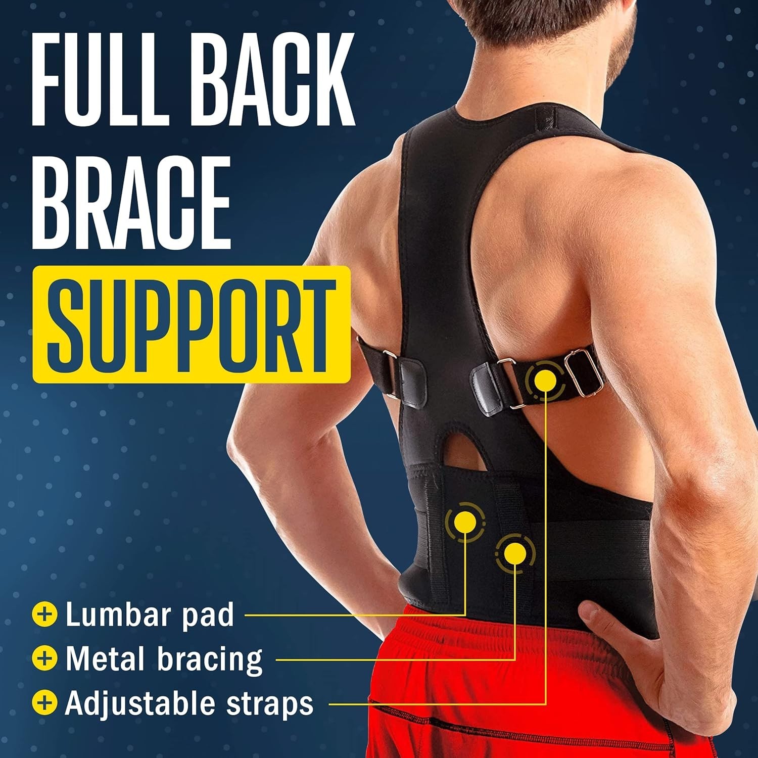 Lightweight FlexGuard Posture Support: Unisex Adjustable Brace for Pain Relief
