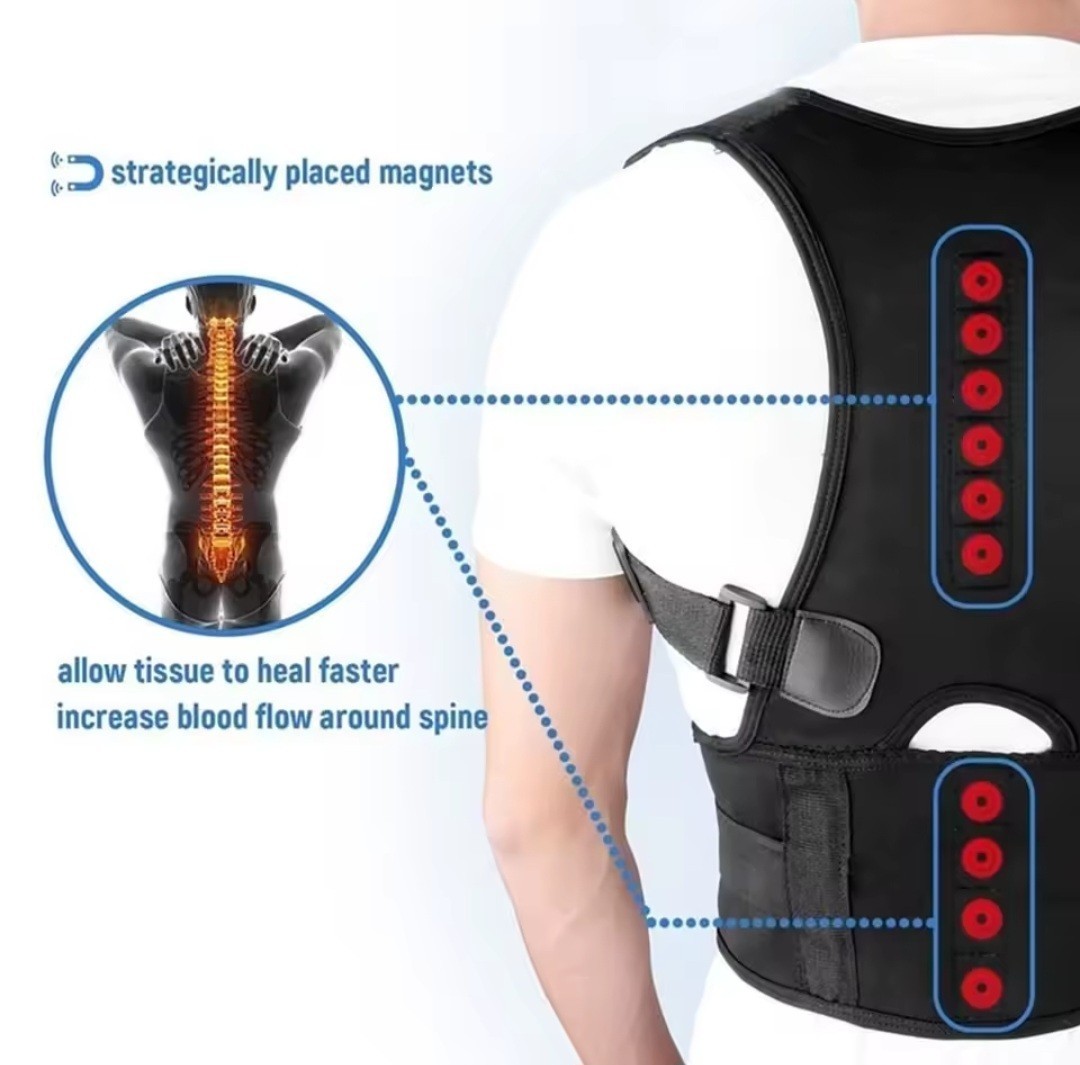 Magnetic Posture Corrector Back Shoulder Brace Belt Adjustable S-4XL