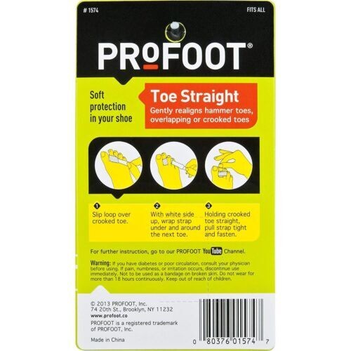 Profoot Toe Straight Hammertoe Wrap Comfortable One Size Fits All Gentle 1 Pair