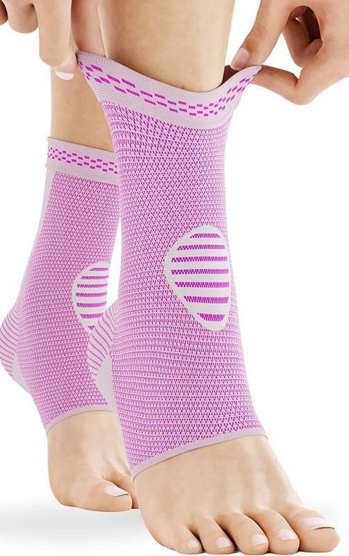 New Pink Compression Ankle Foot Brace Support Sleeve Size Medium